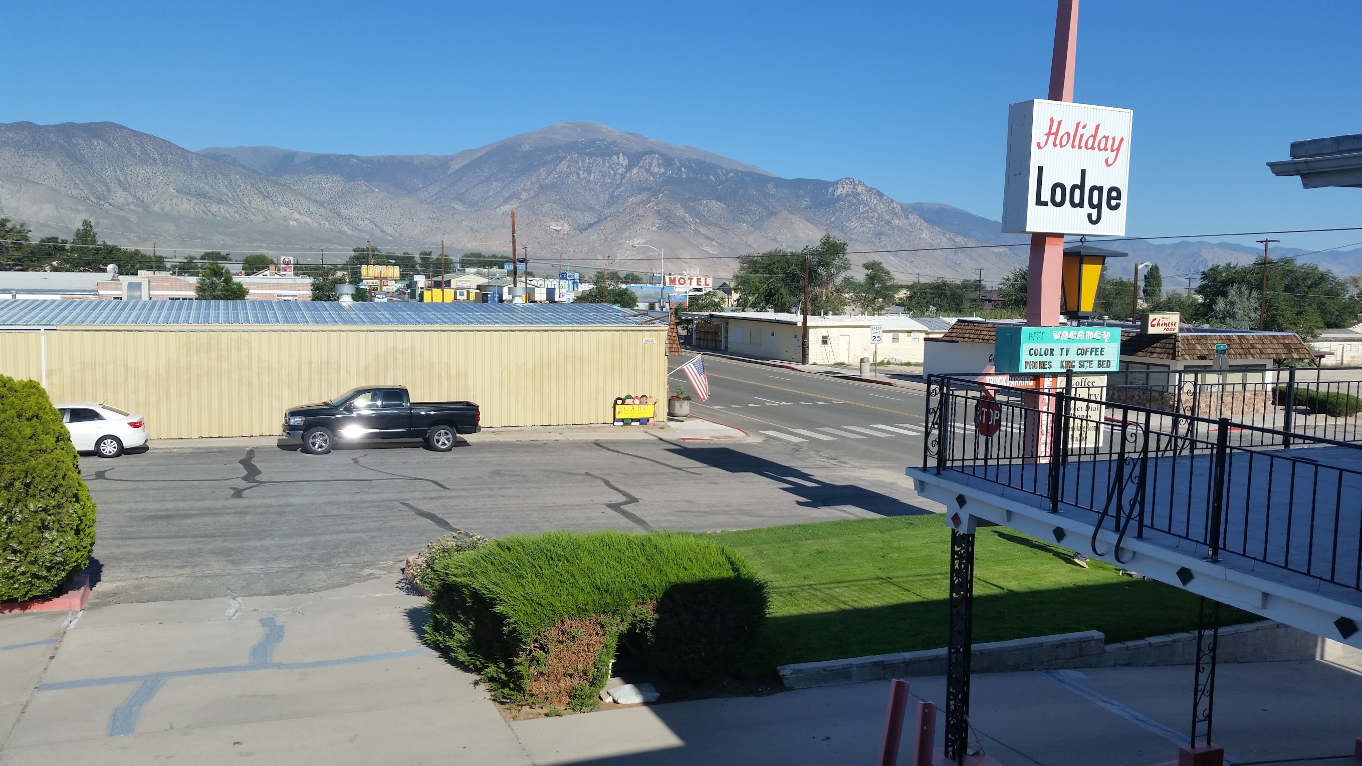View outside the Hawthorne motel